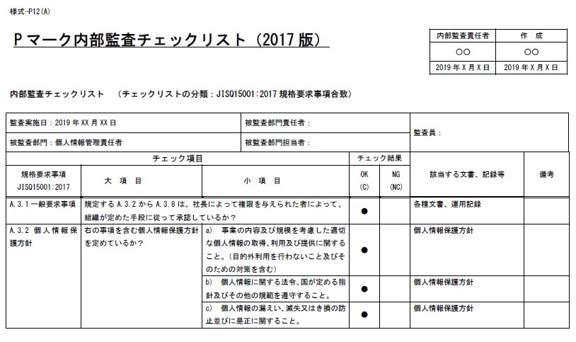 Pマーク適合監査
